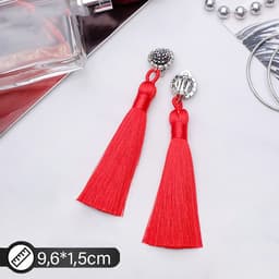 Клипсы для ушей QF «Кисти», цвет ярко-красный, L кисти 7 см