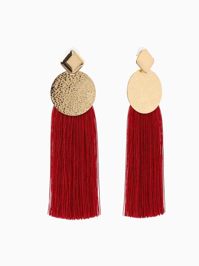 Серьги ассорти «Кисти» хинди, цвет бордовый в золоте, L кисти 6.5 см