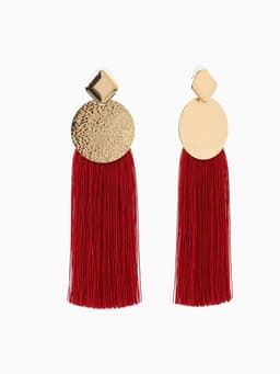 Серьги ассорти «Кисти» хинди, цвет бордовый в золоте, L кисти 6.5 см