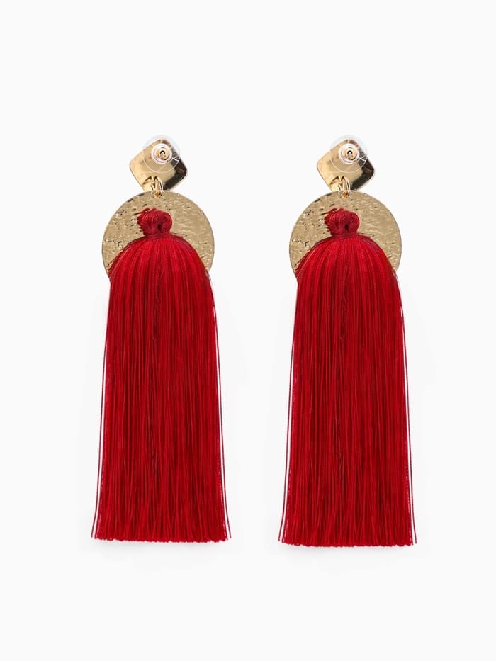 Серьги ассорти «Кисти» хинди, цвет бордовый в золоте, L кисти 6.5 см