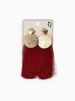 Серьги ассорти «Кисти» хинди, цвет бордовый в золоте, L кисти 6.5 см