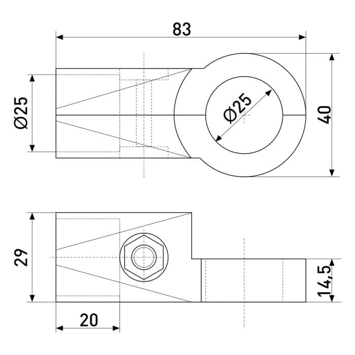 Соединитель угловой для 3-х труб «Система Джокер», R=43, хромированный