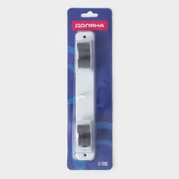 Держатель для швабр Доляна, 2 отделения, с крючком 22×2.5×5 см, цвет белый