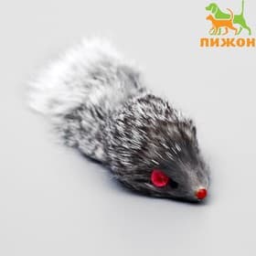 Мышь, 5 см, натуральный мех, серая