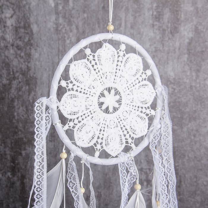 Ловец снов амулет с кружевом «Свобода», d=16 см, длина 43 см