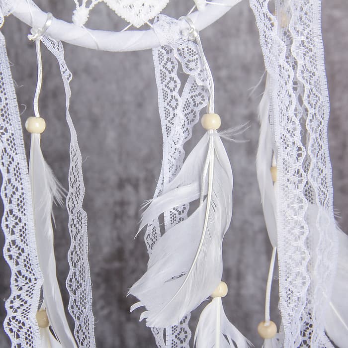 Ловец снов амулет с кружевом «Свобода», d=16 см, длина 43 см