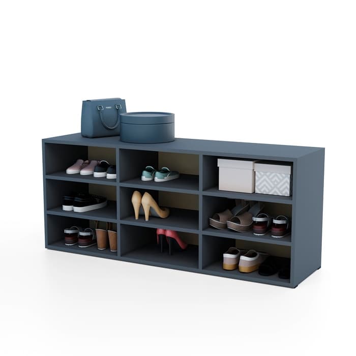 Обувница в прихожую «Статная - 2», 1262×352×532 мм, цвет тёмно - серый