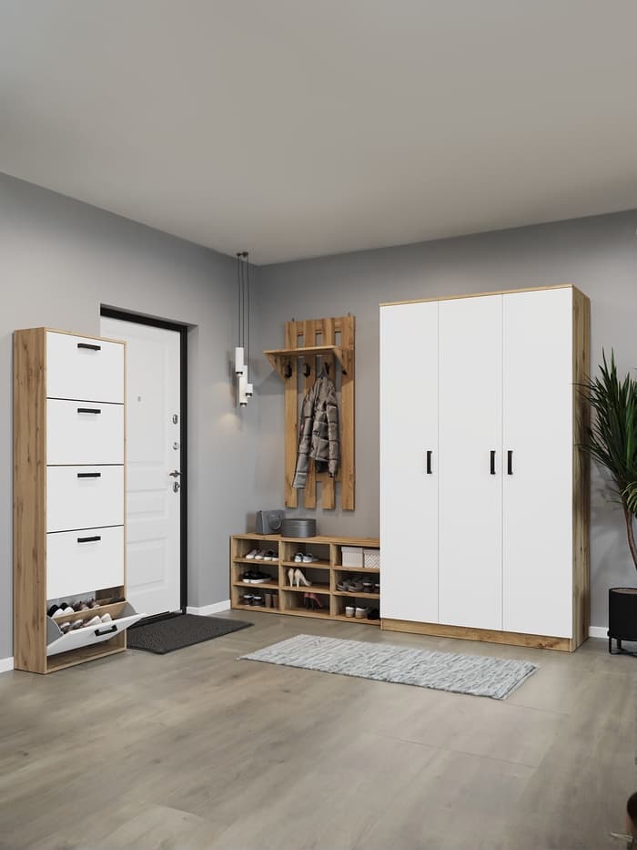 Обувница открытая «Клик Мебель. Статная-2», 9 полок, 1262×352×532 мм, цвет дуб вотан