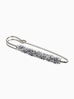 Булавка «Вечеринка», стразы, 7 см, цвет серебро