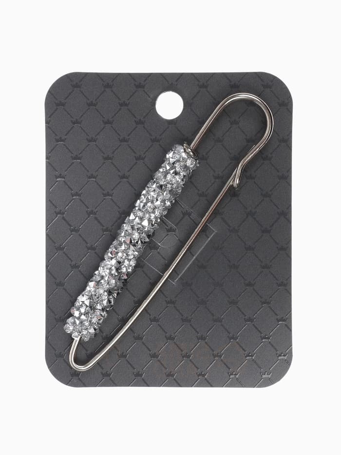 Булавка «Вечеринка», стразы, 7 см, цвет серебро
