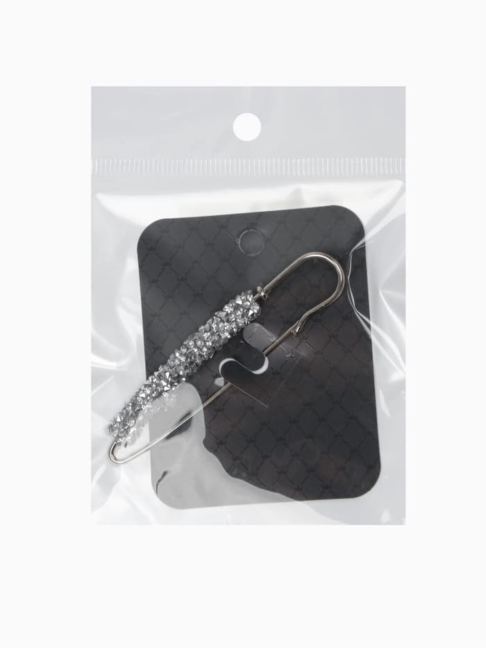 Булавка «Вечеринка», стразы, 7 см, цвет серебро