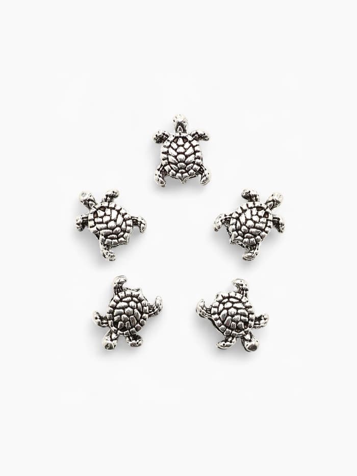 Шарм «Черепаха», цвет серебро
