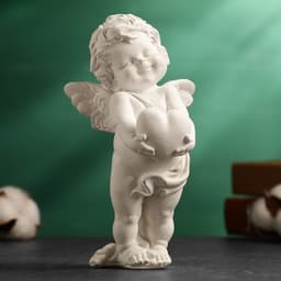 Фигура гипс «Ангелочек с сердцем», 10×17 см