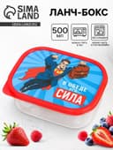 Ланч - бокс прямоугольный «В обеде вся сила», 500 мл
