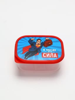 Ланч - бокс прямоугольный «В обеде вся сила», 500 мл