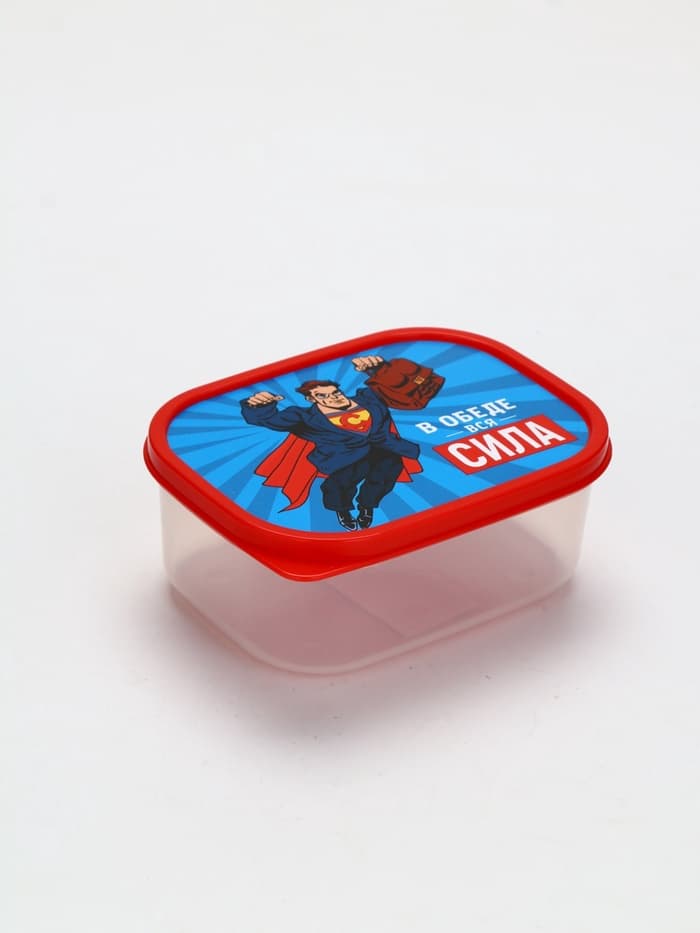 Ланч - бокс прямоугольный «В обеде вся сила», 500 мл