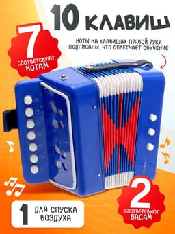 Музыкальная игрушка ZABIAKA «Гармонь», синяя