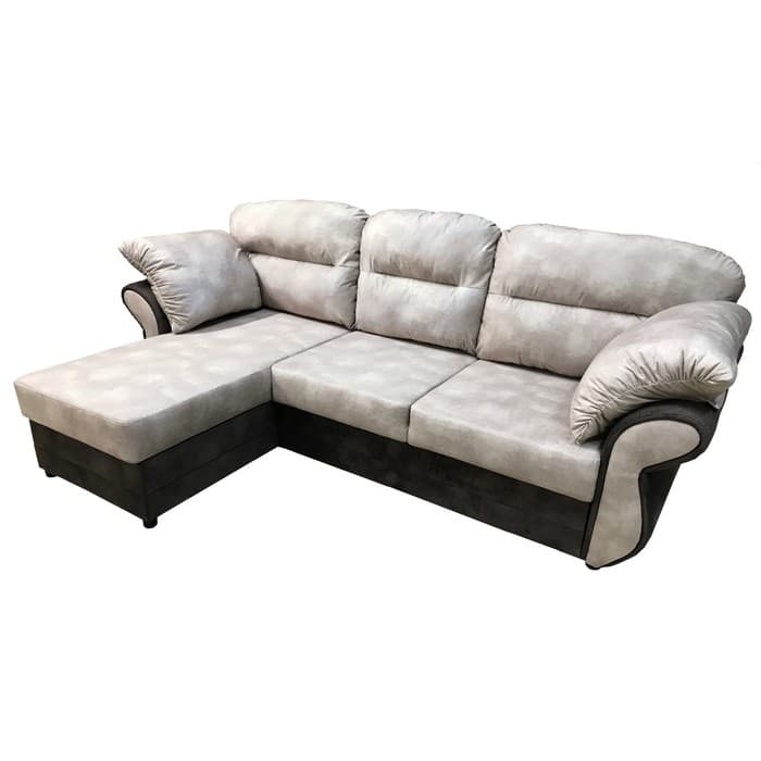 Диван угловой «Сфера», c подлокотниками, спальное место 1400×2000 мм, обивка велюр, цвет iris latte/венус шоколад