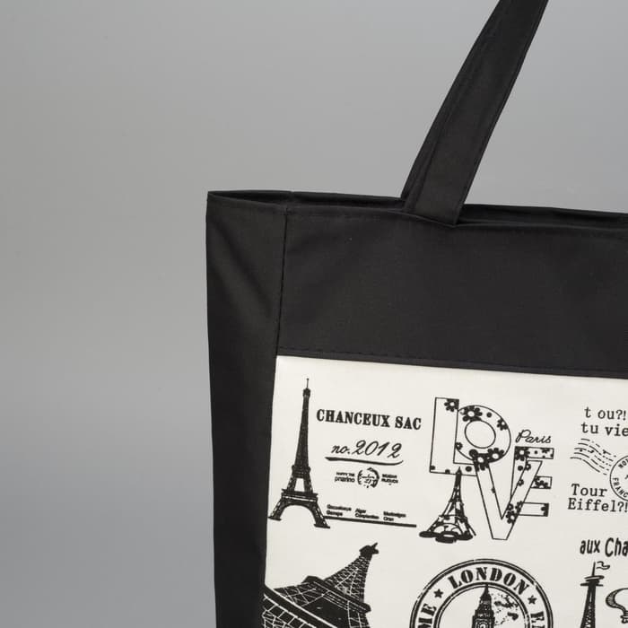 Сумка - шоппер «Франция», на молнии, с подкладкой, 42×9×32 см, чёрный