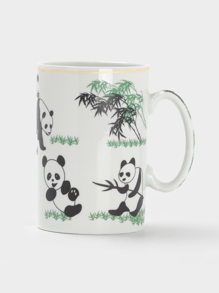 Кружка керамическая с крышкой и ситом «Панды», 300 мл, белая