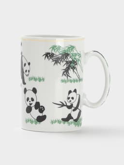Кружка керамическая с крышкой и ситом «Панды», 300 мл, белая