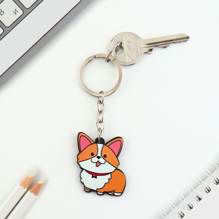 Брелок для ключей акриловый «Корги», 7.2×14 см