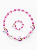 Набор детских украшений Выбражулька «Единорожек», 2 предмета: бусы, браслет, розовый