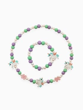Набор детских украшений Выбражулька «Единорог», 2 предмета: бусы, браслет, разноцветный