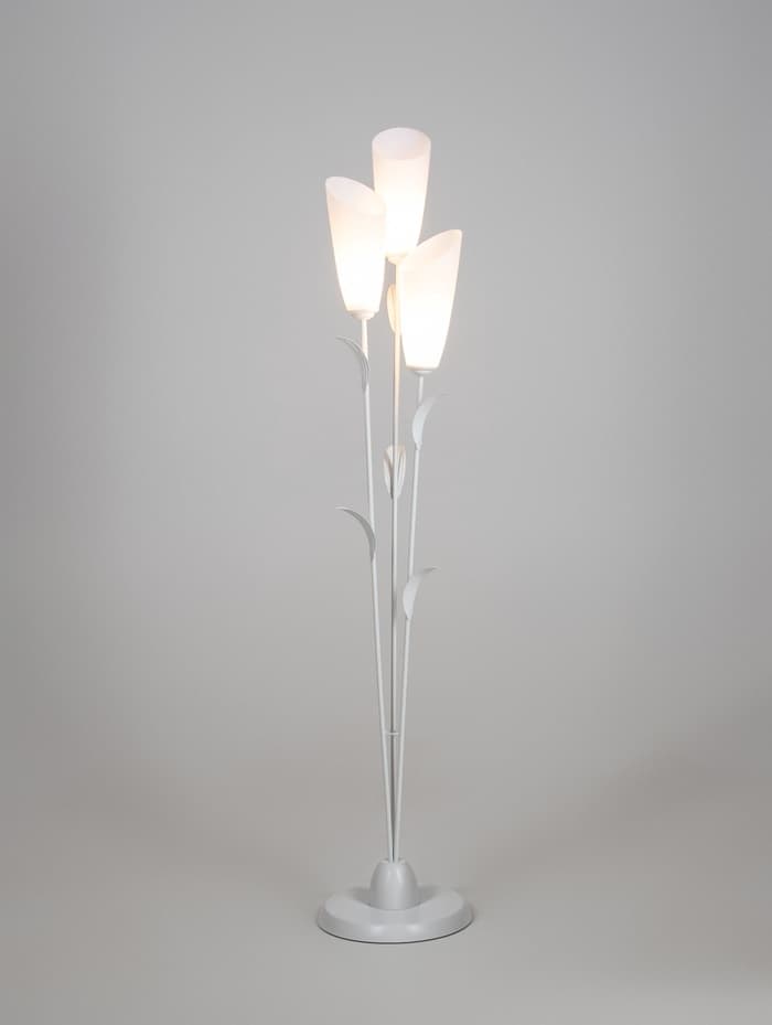 Торшер напольный BayerLux «Лепесток», 3×15 Вт, E27, белый, 28×28×153 см