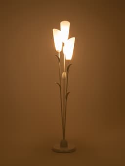 Торшер напольный BayerLux «Лепесток», 3×15 Вт, E27, белый, 28×28×153 см