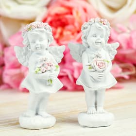 Фигурка полистоун «Ангел-девочка в розовом венке с розами», 12×5.2×3.3 см, МИКС