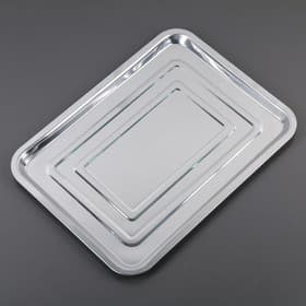 Противень, 39.5×29.5 см, нержавеющая сталь, серебристый