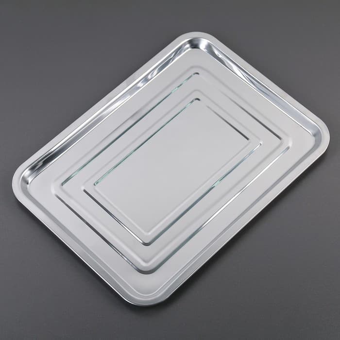 Противень, 39.5×29.5 см, нержавеющая сталь, серебристый