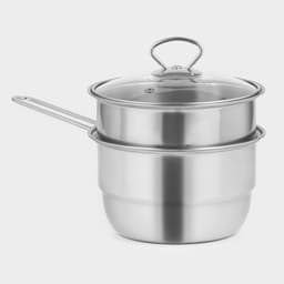 Пароварка-яйцеварка «Вейлер», 18×22 см, стеклянная крышка, нержавеющая сталь, хромированная