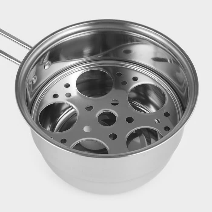 Пароварка-яйцеварка «Вейлер», 18×22 см, стеклянная крышка, нержавеющая сталь, хромированная