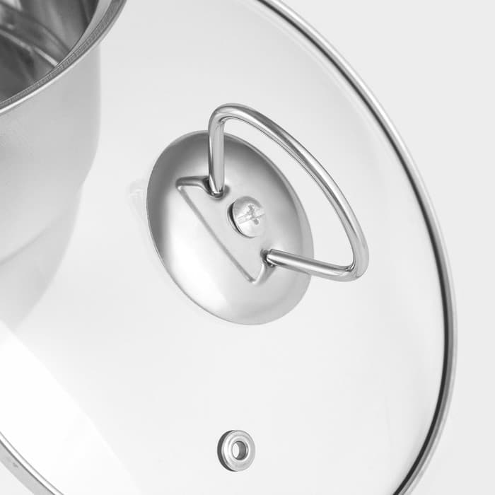 Пароварка-яйцеварка «Вейлер», 18×22 см, стеклянная крышка, нержавеющая сталь, хромированная