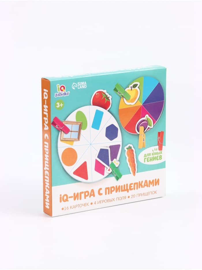 Развивающая игра с прищепками «Формы, овощи и фрукты», по методике Монтессори