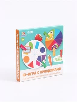 Развивающая игра с прищепками «Формы, овощи и фрукты», по методике Монтессори