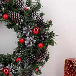 Интерьерный венок новогодний «Снежное чудо», на дверь, ручная работа