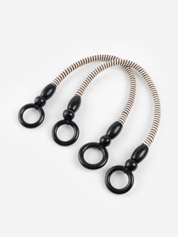 Ручки для сумки, 2 шт., вощёный шнур, 46±1×4.5 см, чёрные