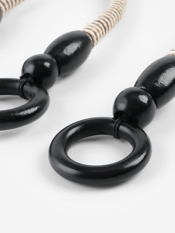 Ручки для сумки, 2 шт., вощёный шнур, 46±1×4.5 см, чёрные