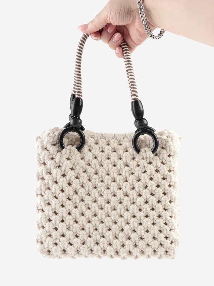 Ручки для сумки, 2 шт., вощёный шнур, 46±1×4.5 см, чёрные