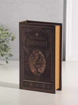 Шкатулка книга - сейф «Открытие нового мира», дерево, искусственная кожа, 21×13×5 см