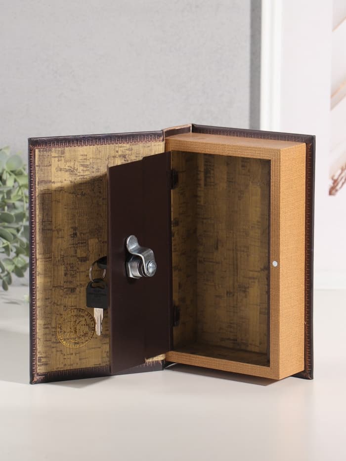 Шкатулка книга - сейф «Открытие нового мира», дерево, искусственная кожа, 21×13×5 см