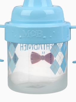 Поильник детский M&B «Джентльмен» с твёрдым носиком, от 9 мес., 140 мл., с ручками, голубой