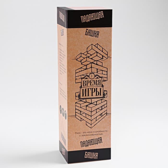 Падающая башня дженга Время игры, 54 бруска, 27×7.5 см
