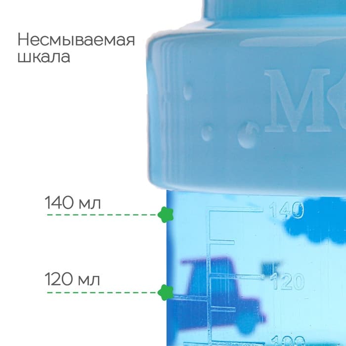 Поильник детский M&B «Сыночек» с твёрдым носиком, от 9 мес., 140 мл., с ручками, голубой