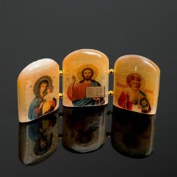 Икона настольная «Триптих православный», 12×6.5×1 см, селенит