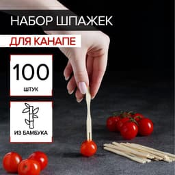 Шпажки для канапе Доляна, бамбук, 100 шт., 8.5 см