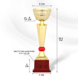 Кубок 174С, наградная фигура, золото, подставка пластик, 26.5×8×7 см